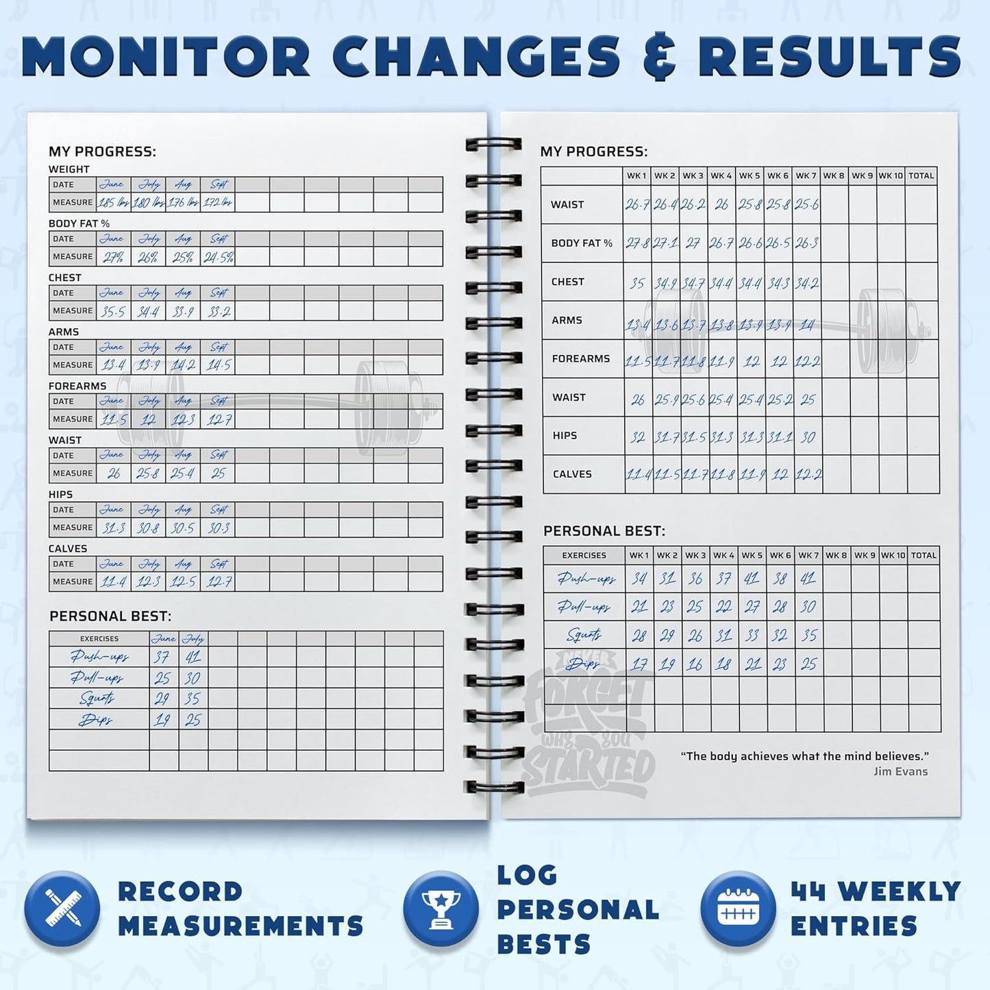 Workout Planner for Daily Fitness Tracking & Goals Setting (A5 Size, 6” X 8”, Charcoal Gray), Men & Women Personal Home & Gym Training Diary, Log Book Journal for Weight Loss by